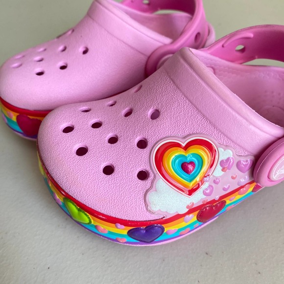 CROCS Shoes Crocs Crocband Girls Fun Lab Light Up Clog Pink Rainbow